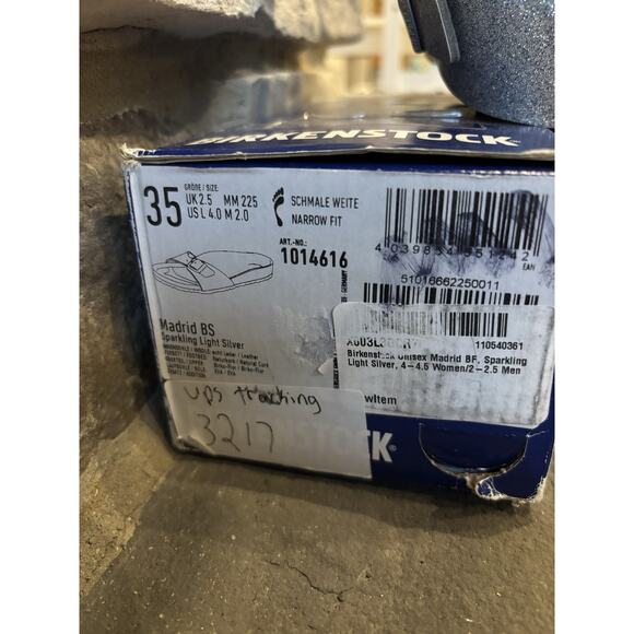 New Birkenstock Madrid BS Silver & Blue Sparkles EU 35N - Picture 7 of 7